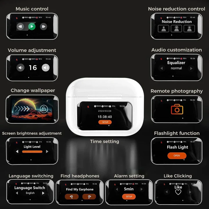 Auriculares Inalambricos Con Pantalla