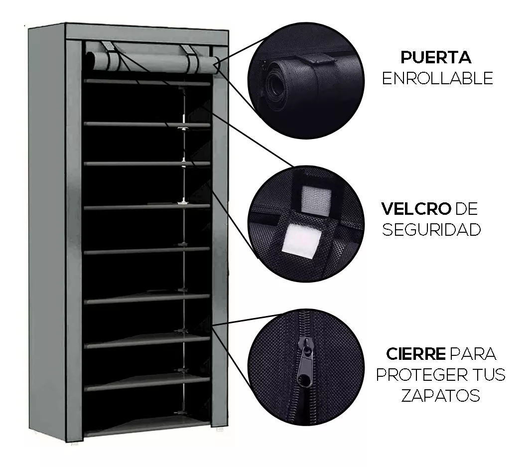 Zapatero Armable Niveles Gris