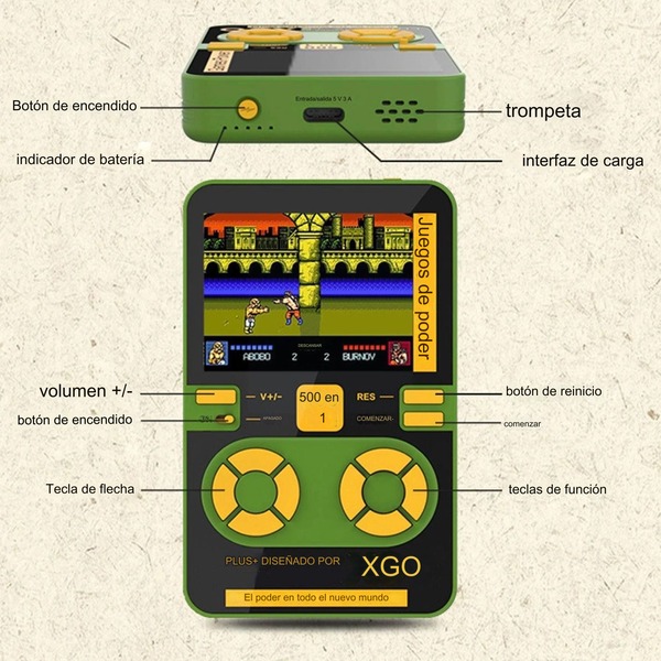 Consola Videojuegos Retro con cargador inlamábrico
