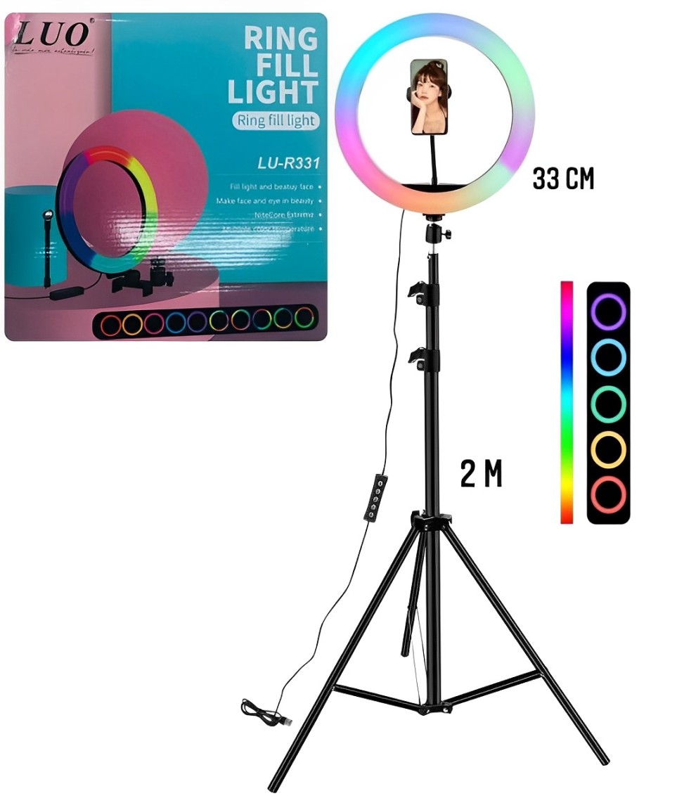 33 Cm Aro De Luz Con Muchos Colores Aro De Luz Rgb Led Flash 33 Cm