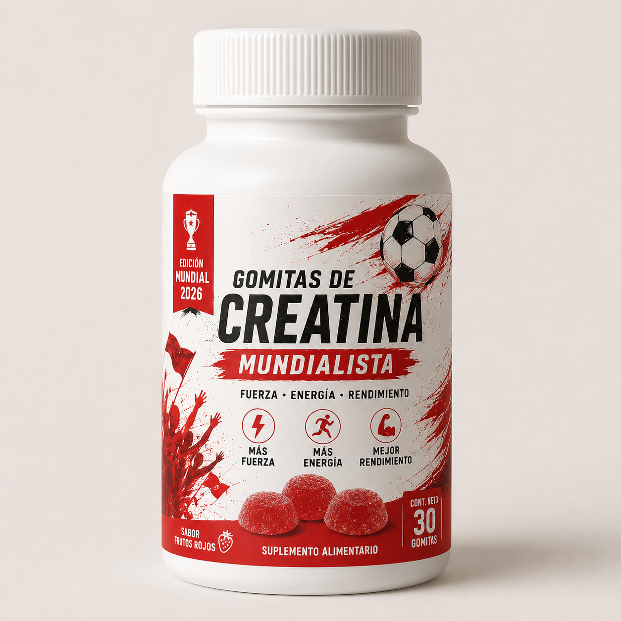 Gomitas Creatina mundialista / la forma mas facil de consumirlo!